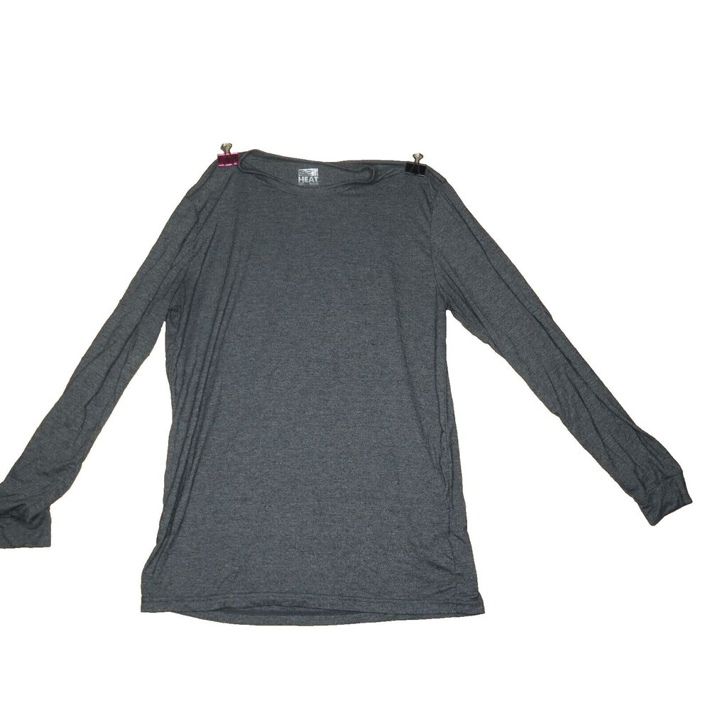 32 Degrees Men's Cool Ultra Lux Crewneck Long Sleeve Large T-Shirt Gray